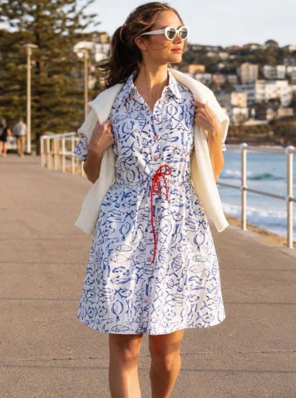 Marina Dress Mini – Fish Print – , A